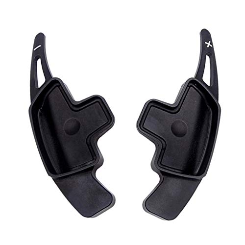 #N/A 2 peças de acessórios de interior preto para remo de volante, capas de extensão para Classe B C