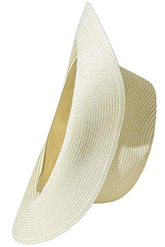 Lanzom Summer Beach Sun Hats For Men Foldable Floppy Travel Packable Staw Hat, Wide Brim Hat (Style B-Ivory White, Medium Size:fit For 22.5"-23") #TOP3
