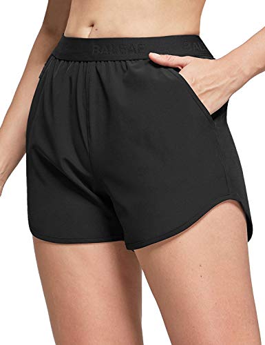 BALEAF Women s Athletic Gym Shorts Tennis with Pockets for Running Workout Sports 3 Inches Black M