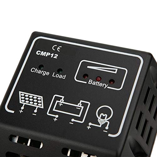 Solarladeregler mit Überlade- / Überentladungsschutz für kleine Solaranlagen, CMP12 20A 12V / 24V, Schwarz – Bild 4