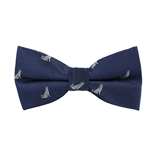 AUSCUFFLINKS Animal Ties | Woven Skinny Neckties | Groomsmen Wedding Ties | Work Ties for Him, Wolf Bow Tie, Regular
