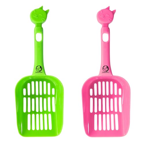 Image of Foodie Puppies Cat Litter Scooper Shovel - (Set of 2) | Durable Plastic Litter Scoop for Cats, Multicolor Cleaning Tool for Cat Sand and Waste Removal