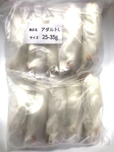 【国産】冷凍アダルトマウス(L)10匹入り(25-35g/1匹)小分けパック ※クール便