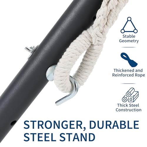 Hamac robuste 450 LB pour éviter le mal de dos support acier stable terrasse