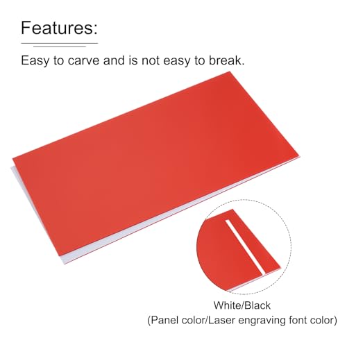 Image of MECCANIXITY ABS Engraving Double Color Sheet 7x11inch White /Red for Badge, Sign, DIY Carving Pack of 12