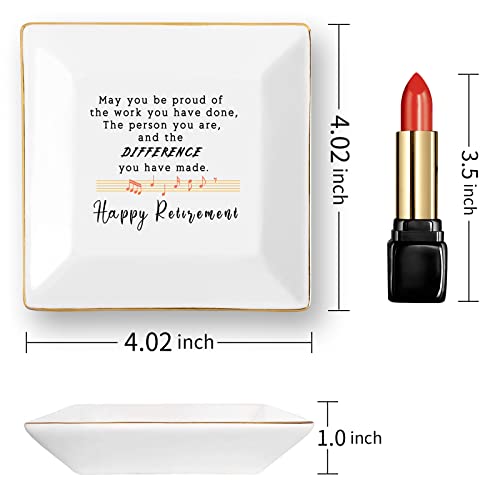 Image of Retirement Gifts for Women 2024 Teacher Happy Retirement Decorations Dish