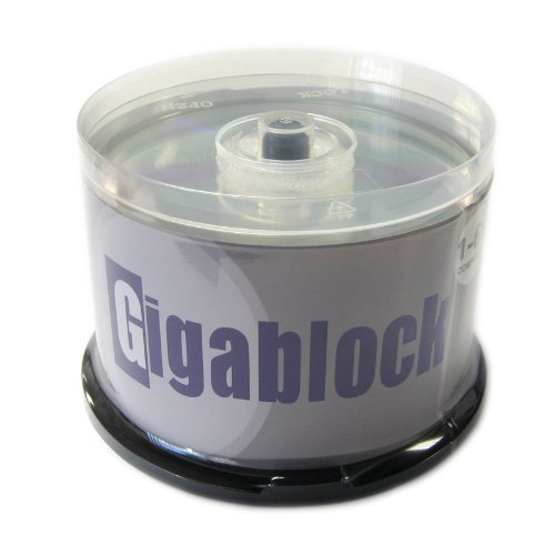 Gigablock 50pcs Blu-Ray BD-R 6X 25GB Premium Blank Media Made in Taiwan