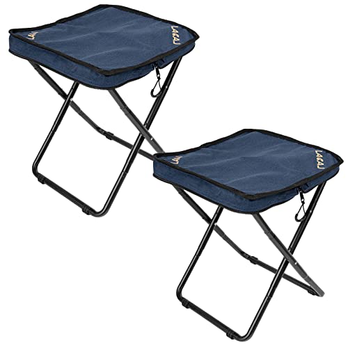 G2 GO2GETHER Camping Stool,Portable Folding Compact Stool for Outdoor Camp,Hiking,Picnic Fishing,600D Oxford Cloth, Durable Aluminum Frame (Navy 2 Packs)