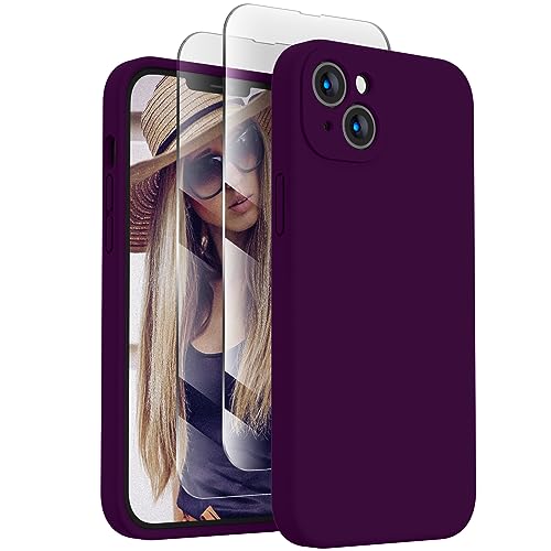 Image of FireNova Designed for iPhone 14 Case, Silicone Upgraded [Camera Protection] Phone Case, Soft Anti-Scratch Microfiber Lining Inside, 6.1 inch, Wine Red