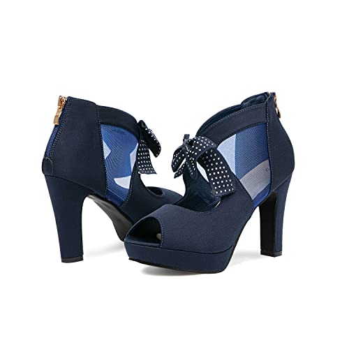 Image of GATUXUS Open Toe Women Platform High Heel Shoes Bows Strappy Sandals