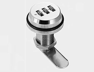 Combination Locks,Padlock,Code Padlock, Combination Lock Zinc Alloy Sturdy 20mm 3-Digit Code Combination Cam Safe Lock Keyless Mail Box Cabinet Drawer (Red Bronze) (Color : Onecolo