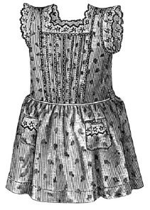 1892 Blue Apron for Girl 2-5 Years Pattern