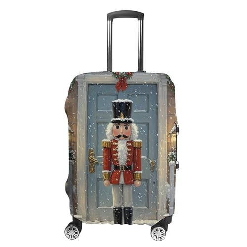 Vintage Nutcracker Luggage Cover Elastic Suitcase Protector Case Anti-Scratch Washable Baggage Covers Protector For Traveling, Aircraft Consignment L
