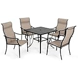 HAPPATIO 5 Piece Patio Dining Set,Outdoor Dining Set,Patio Furniture Sets,4 Textilene Dining Chairs...