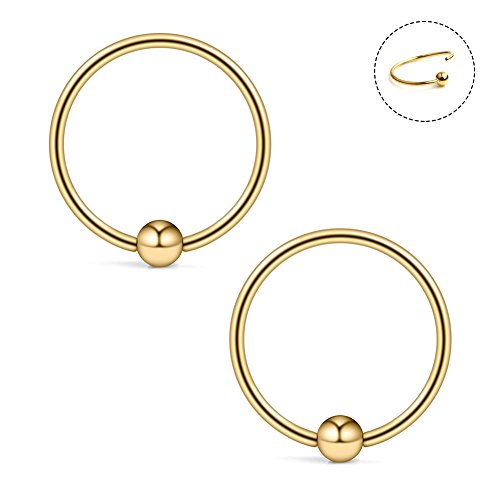 Ruifan 22G 8mm Nose Hoop Lip Eyebrow Tongue Helix Tragus Cartilage Septum Piercing Ring 2-12PCS2