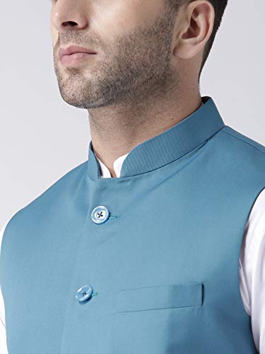 Image of hangup Men's Synthetic Notch Lapel Suit (2BasketTR Teal 44 Blue