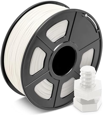 SUNLU ABS Filament 1.75mm for FDM 3D Printer, 1KG(2.2LBS) ABS 3D Filament Accuracy +/- 0.02 mm, White