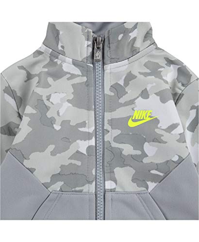 Nike Boy`s Therma Dri Fit Jacket & Pants 2 Piece Set (Light Grey(76H109-G6U)/Volt, 4)3