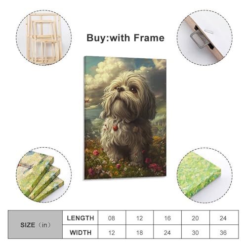 Toile Shih Tzu tableau impression décoration murale 30x45 - 2