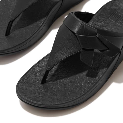 FitFlop Women's Lulu Folded-Knot Leather Toe-Post Sandals Wedge3