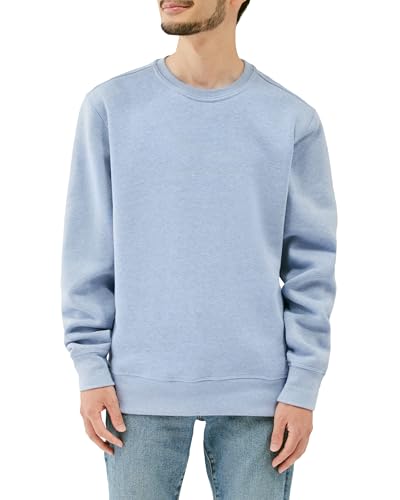 [Amazon Essentials] スウェットシャツ クルーネック フリース メンズ ヘザーライトブルー S