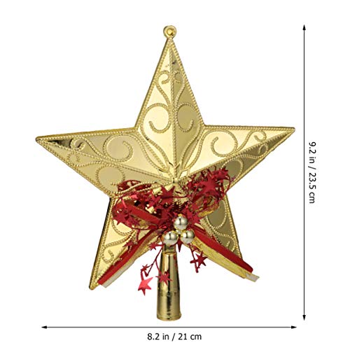 Amosfun Topo de árvore de Natal, topo de estrela para árvore de Natal brilhante, enfeites de Natal p