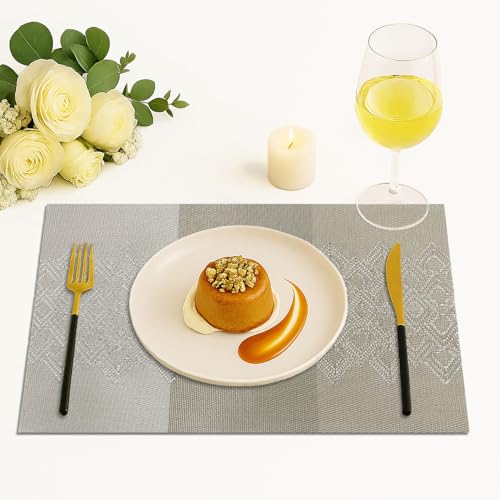 Image of Amazon Brand - Umi PVC Vinyl Multi Wave Design Placemat ST10002TH - Heat Resistant, Wipe Clean, Anti-Skid Table Mats for Dining Table, KitchenHome Decor (30x45 CM Multi Set of 6)