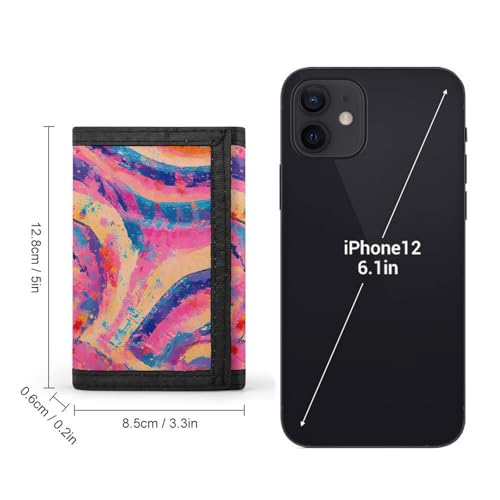 Tie-Dye Terrace Fields Spirals Trifold Wallets for Men Women Ultra Thin Card Holder Purse with Zip Coin Pocket2