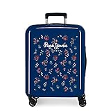 Pepe Jeans Taking off Maleta de cabina Azul 38x55x20 cms Rígida ABS Cierre TSA 38.4L 2,9Kgs 4 Ruedas dobles Equipaje de Mano