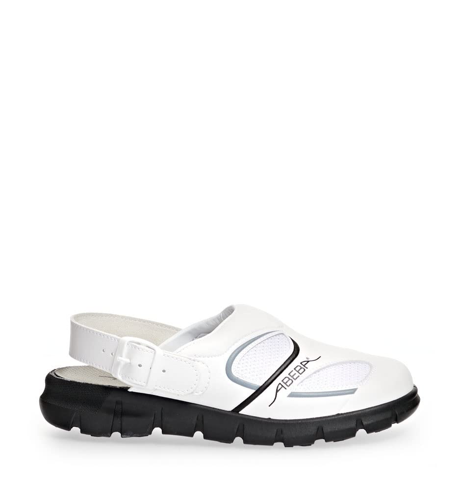 Abeba 7345-43 Size 43 "Dynamic" Occupational Clog Shoe - White/Black