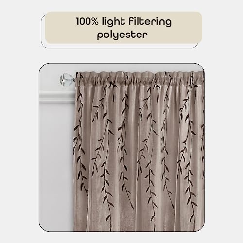 Light Filtering Rod Pocket Panel Window Curtain - 84 Inch Length, 42 Inch Width - White - Machine Washable Soft Polyester Drapes For Bedroom Living & Dining Room By Achim Home Decor #TOP2