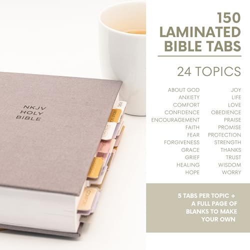 Image of Verse & Vow Topic Bible Tabs: 150 Tabs, 24 Topics for Verse Marking | Mark favorite Bible verses by topic; 5 tabs per topic plus blanks; prayer Bible tabs & journaling; laminated & durable