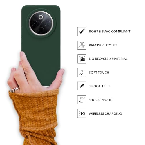 Image of SPRIG Compatible with Vivo T4 Premium SilkTone Back Cover Drop Tested Shock Proof Mobile Case for Men, Women, Boys and Girls with Camera Protection (Dark Green)