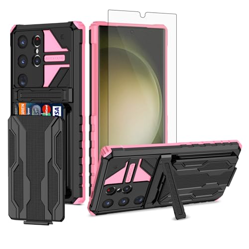 Coque Samsung Galaxy S24 Ultra avec porte-carte et verre trempé Asuwish