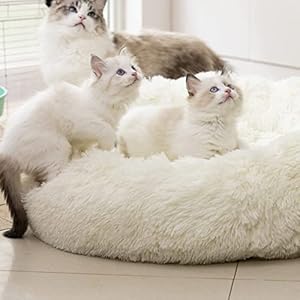   Anti-Anxiety-Round-Fluffy-Plush-Faux-Fur-Warm-Washable-Dog-Bed-Cat-Bed-Original-Bed-for-Small-Medium-Large-PetsUsed-to-Relieve-Joints-and-Improve-Sleep202427-20-White