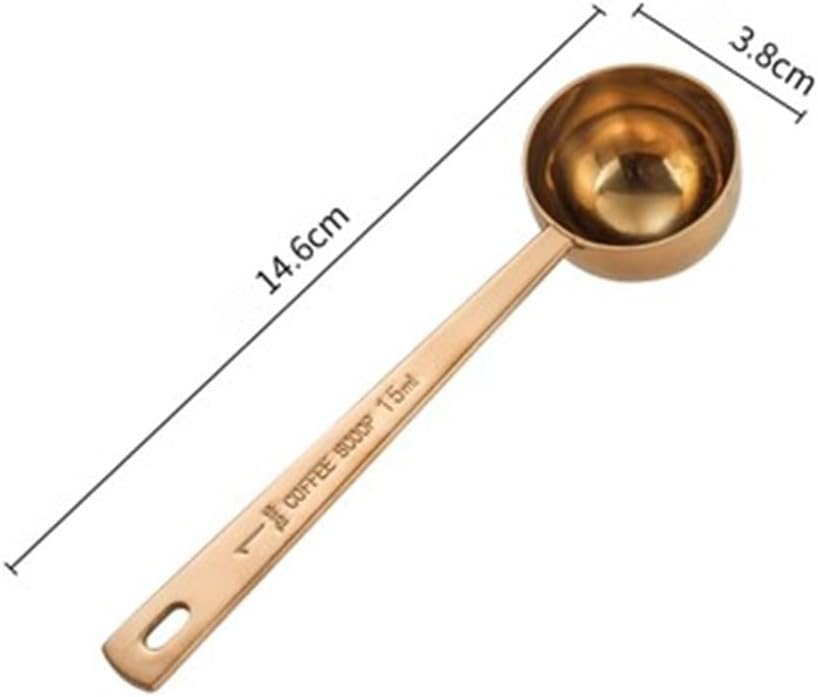 Coffee Bean Scoop Stainless Steel Coffee Bean Measuring ScoopMilk PowderFruit PowderRoasted Hand Brewed Coffee Scoop(Colour 2,14.6x3.8cm)