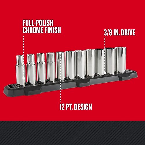 CRAFTSMAN Deep Socket Set, 1/2-Inch Drive, SAE, 12-Point, 11-Piece (CMMT12048) - Thumbnail 3