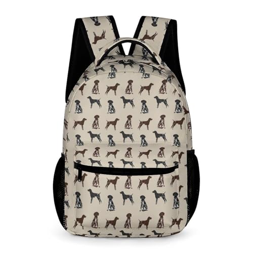 German Shorthaired Pointer Dogs Cute Backpack Travel Daypack Lightweight Back Pack with Pockets