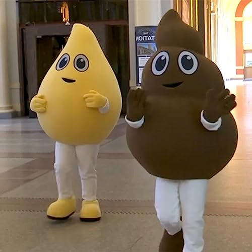 『CITY'S PUBLIC TRANSPORTATION HAS NEW MASCOTS "PEE" AND "POOP". CONSIDERED THE #1 AND #2 WORST JOBS EVER. CRITICS ARE CALLING IT A WASTE OF TALENT』のカバーアート
