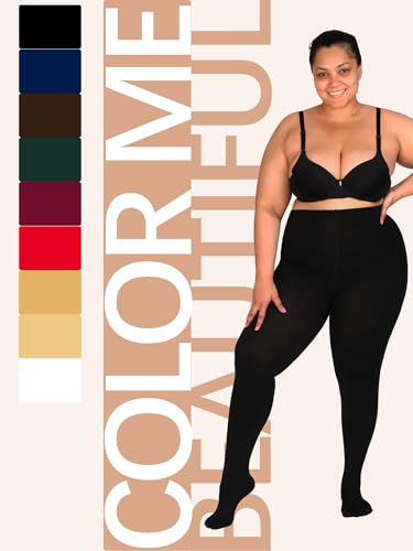 Plus Size Fleece Lined Tights for Women Opaque Warm Thermal Stockings Thick Pantyhose Winter 5