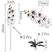 HinyoCo 5 Pcs Artificial Orchid Flowers and 2 Bundles Leaves，White with Spots Artificial Phalaenopsis Flowers 28 Inch Stem Plants for Home Wedding Decoration
