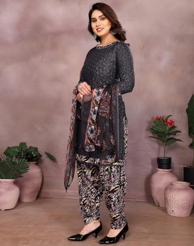 Image of Yashika Unstiched Crepe dress materials | Crepe Salwar Suit for women with dupatta | suit material for women unstitched