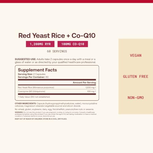 Jarrow Red Yeast Rice 1200 mg with CoQ10 100mg (Q10), 120 Capsules - image 4