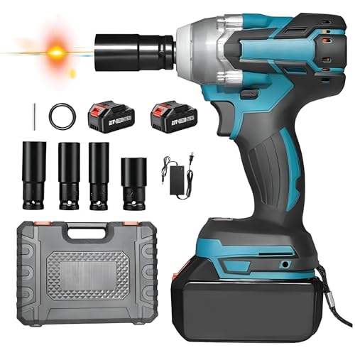 インパクトレンチ 充電式 電動 バッテリー対応 タイヤ 交換 車用 充電式 電動ドリル 電動ドライバー 小型 電動工具 無段変速 正逆転両用 過負荷保護 過熱保護 (バッテリー2個・充電器1個)