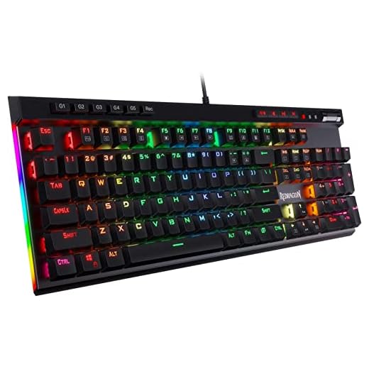Redragon K580 VATA RGB LED Backlit Mechanical Gaming Keyboard with Macro Keys & Dedicated Media Controls, Hot-Swappable Socket, Onboard Macro Recording (Brown Switches)