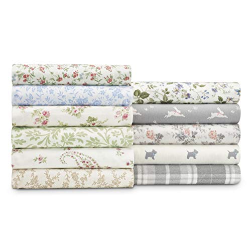 Image of Laura Ashley - King Sheets, Soft Sateen Cotton Bedding Set - Sleek, Smooth, & Breathable, Coquette Room Decor (Bristol Paisley, King)