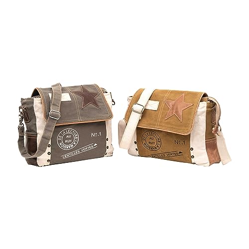 Shy Shy Leather Star Shoulder Bag, Adjustable Handle, Canvas Crossbody Bag2