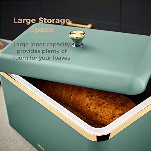 Panera con tapa extraíble para evitar pan duro en caja de acero grande Cavaletto 4