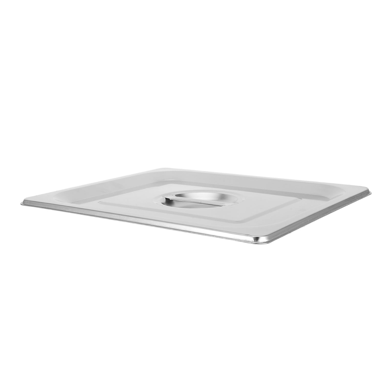 Couvercle de Bac Gastro INOX 1/2 en Acier Inoxydable avec Poignée, Couvercle Rectangulaire Robuste pour Casserole Vapeur, Adapté Buffet, Restauration et Transport Alimentaire
