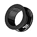 Taffstyle Túnel dilatador para la oreja, de acero inoxidable, con cierre de rosca, 8 mm, color negro